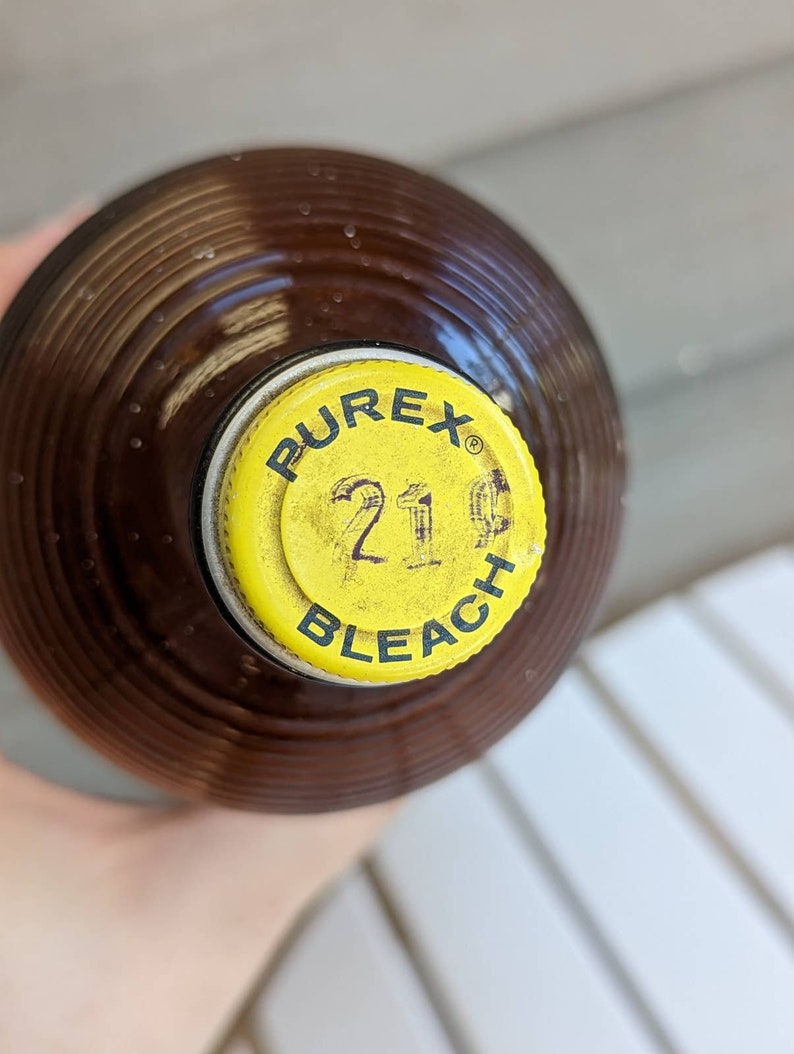 Vintage Purex Brown Glass Bleach Bottle With Label Etsy