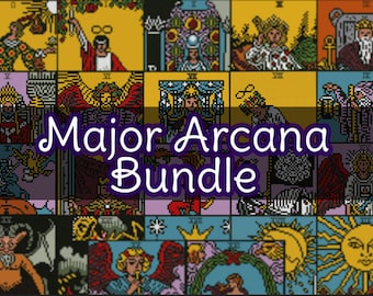 Tarot Card Cross Stitch Pattern Bundle - All 22 Major Arcanas