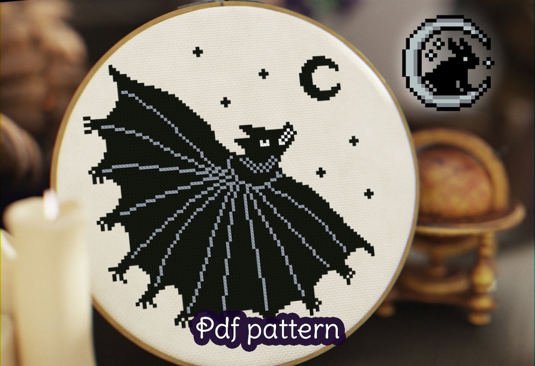 Cross Stitch Pattern - Medieval Bat - Vintage - Gothic - PDF Download ...