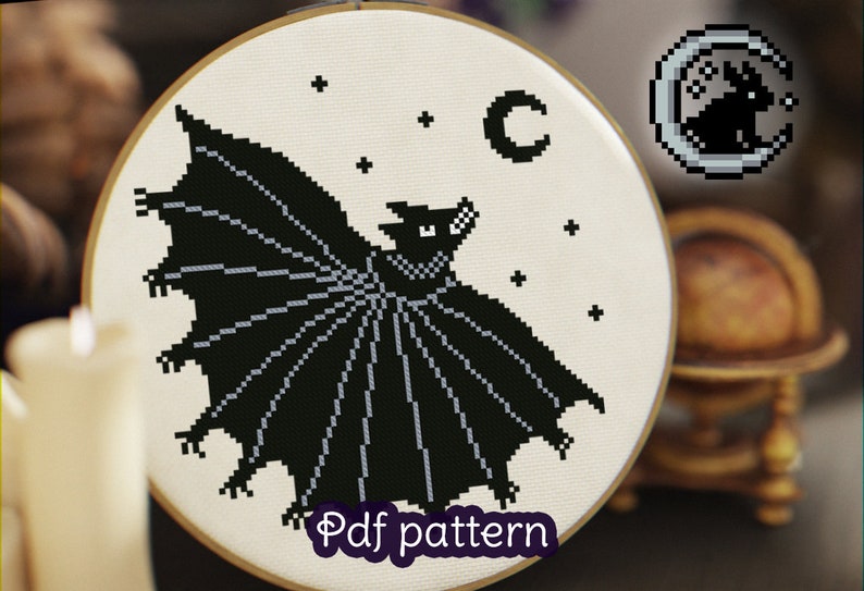 Medieval Bat Cross Stitch Pattern