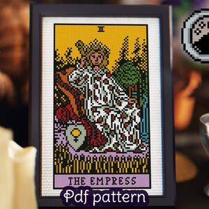 Tarot Card Cross Stitch Pattern - The Empress - Major Arcana - Rider Waite Tarot - Smith Waite Tarot