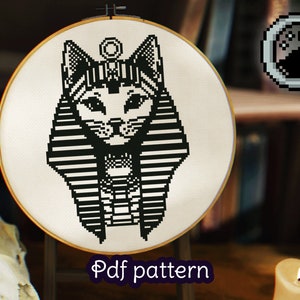 Cross Stitch Pattern - Bastet Goddess - Egyptian Cat - PDF Download
