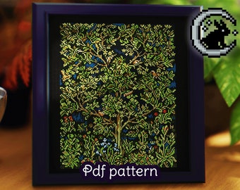 Cross Stitch Pattern - Tree of Life - Art Masterpieces - William Morris - Digital PDF