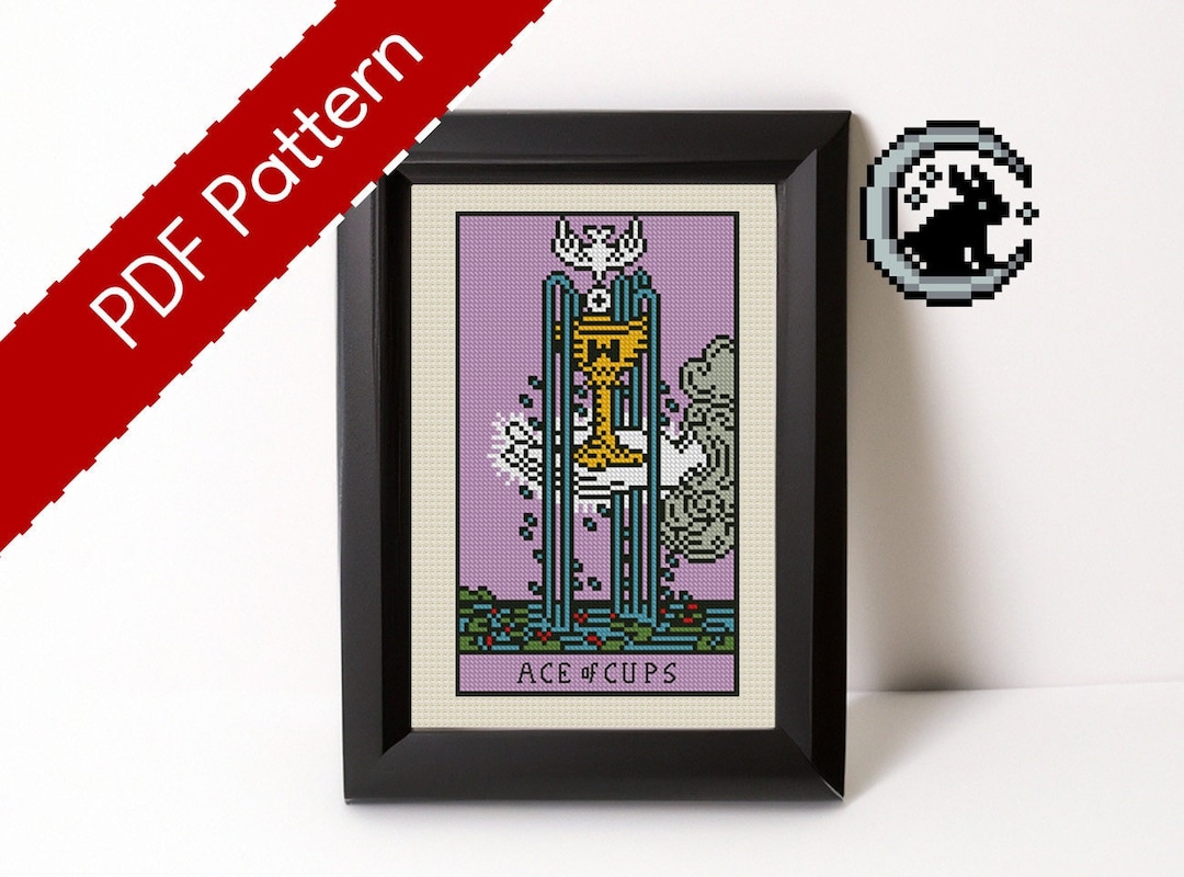 Tarot Card Cross Stitch Pattern Ace of Cups Rider Waite Etsy Tarot Card Cross Stitch Pattern Ace of Cups Rider Waite Etsy