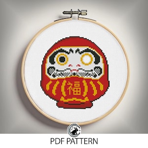 Cross Stitch Pattern - Daruma Doll - Luck Doll