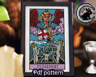 Judgement Tarot Card Cross Stitch Pattern: Major Arcana (PDF Pattern)