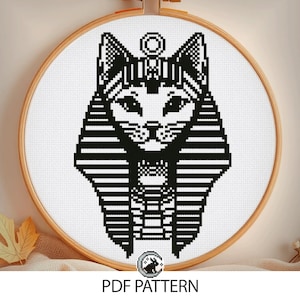 Cat Goddess Cross Stitch Pattern - Bastet Goddess - Egyptian Pharaoh