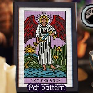 Tarot Card Cross Stitch Pattern - Temperance - Major Arcana - Rider-Smith Waite