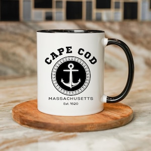 Cape Cod Massachusetts Gift, Coffee Cup, Travel Souvenir, Beach Lover Present, Ocean Theme, Ceramic Tea Mug