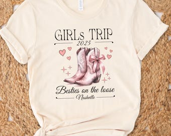 Personalized Girls Trip T-Shirt, Western Besties Matching Tee