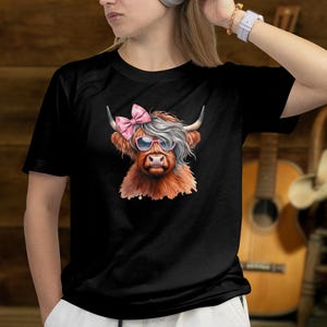 Highland Cow shirt, Moody Cow t shirt, Funny Cow Shirt, Western Cowgirl tshirt, Farm lover shirts, Trendy Cow Shirt, Country Music