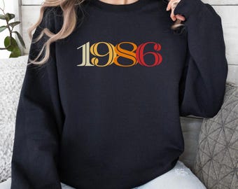 1986 sweatshirt, 40th birthday crewneck gift, Sweater for turning 40, born in 1986