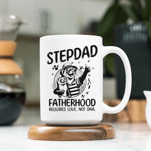 Stiefvater 15 Unzen Keramikbecher, Geschenk von Stiefsohn, Stiefvater Vatertagsgeschenk, Stiefvater Wertschätzung Geschenk für Stiefvater, Bonus Papa Geschenk