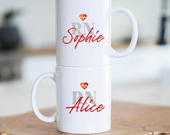 Personalized RN Coffee Mug, Nurse Graduation Gift