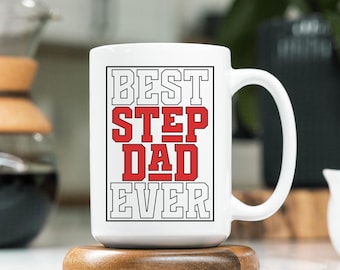 Stepdad 15oz Ceramic Mug, Bonus Dad Coffee Cup, Father's Day Gift from Kids, Birthday Present for Stepdad