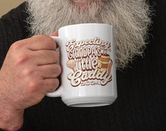 Gepersonaliseerde golfmok opa, cadeau babyaankondiging