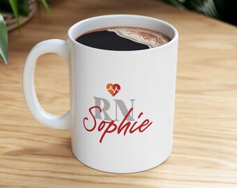Personalized RN Coffee Mug, Nurse Graduation Gift