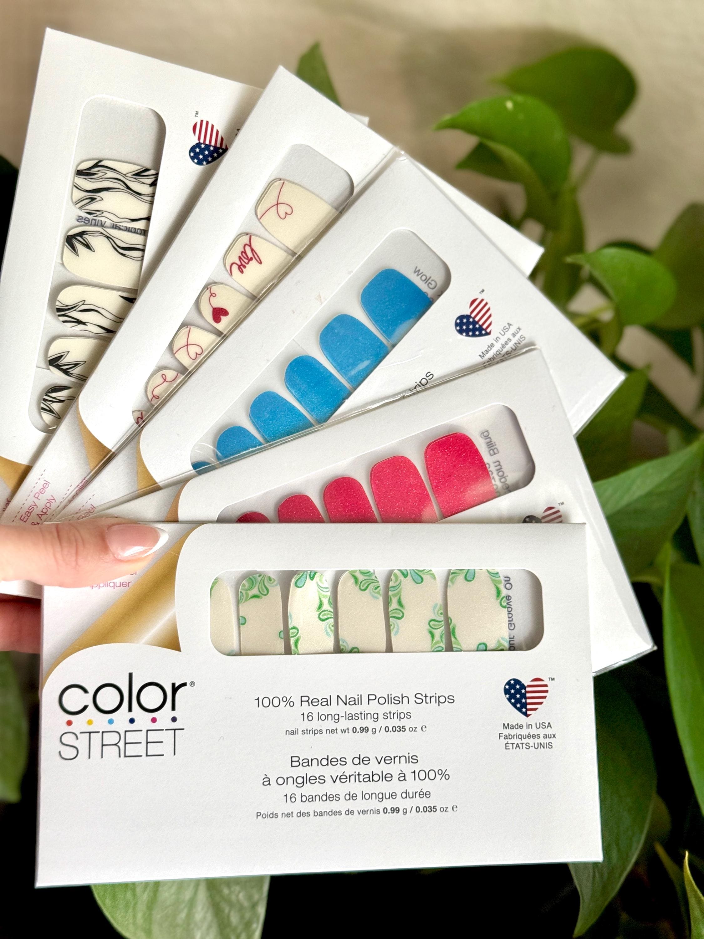 Color Street Nail Strips 100% Real Nail Polish Wraps Easy Apply Manicure Salon Quality Long Lasting Nail Art Quick DIY Manicure Nail Wraps