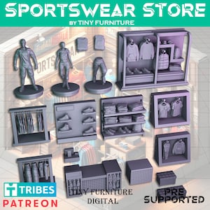 Sportswear Store Scatter Terrain Scenery Props Minifigures 28mm 32mm 35mm 54mm Modern Miniatures Post Apocalyptic Zona Alfa Wasteland RPG