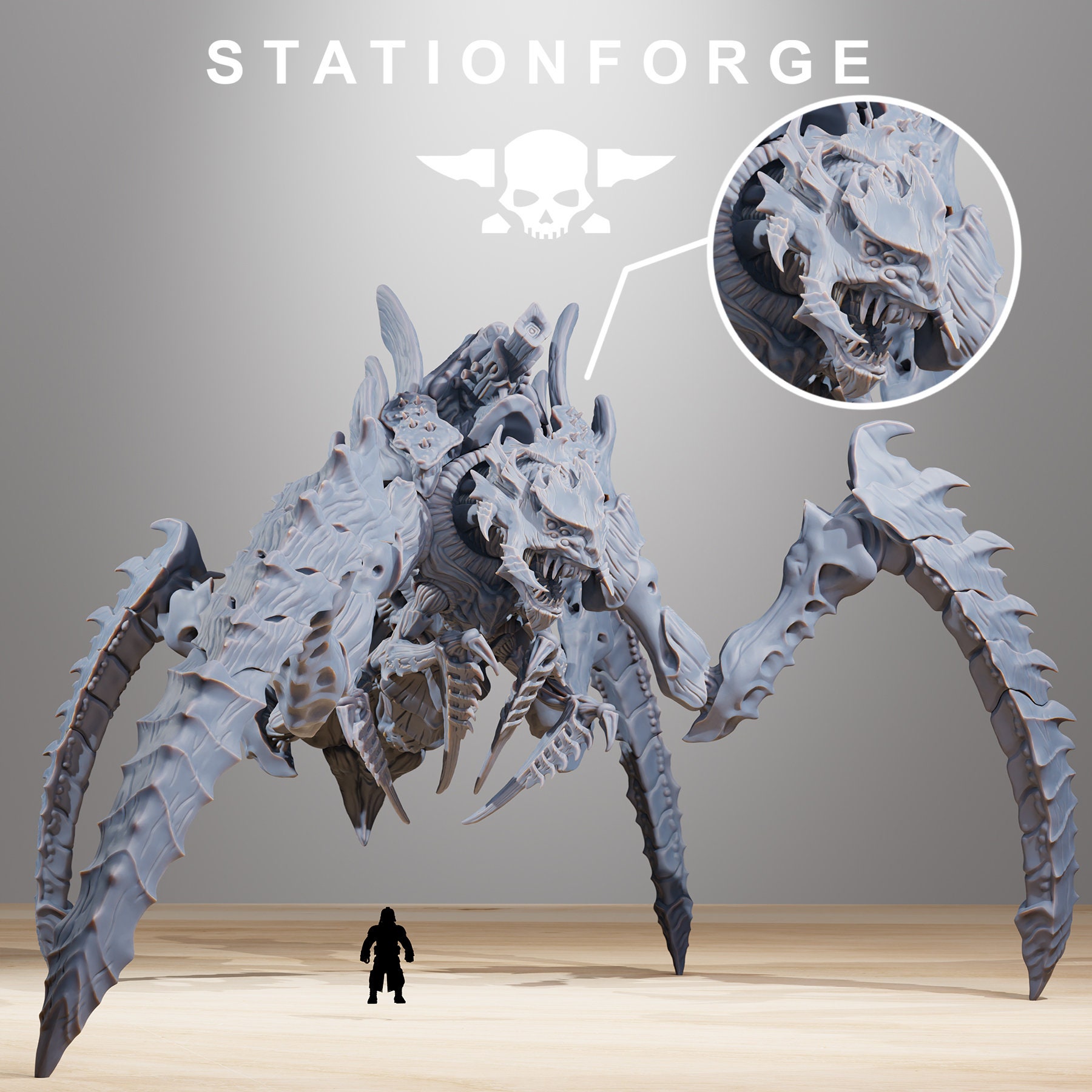 Xenarid King, Station Forge Miniatures, Xenos, Alien, Version One, Gaunts, Hive Swarm, Leviathan, Neurotyrant, Screamer, 3D Printed Nids