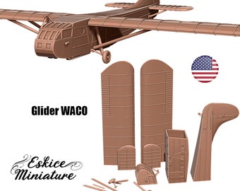 US WACO Glider, Eskice Miniatures, WW2, 15mm, 20mm, 28mm, Bolt Action, Chain of Command, World War 2, Flames of War, D-Day, Normandy, Resin