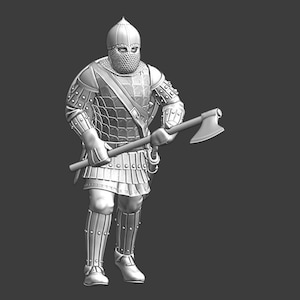 Northern Crusades Miniatures, Medieval Byzantine Varangian Guard Soldier, RPG Miniatures, 28mm, 3D Printed, Wargaming, Historical, 1/56, DnD