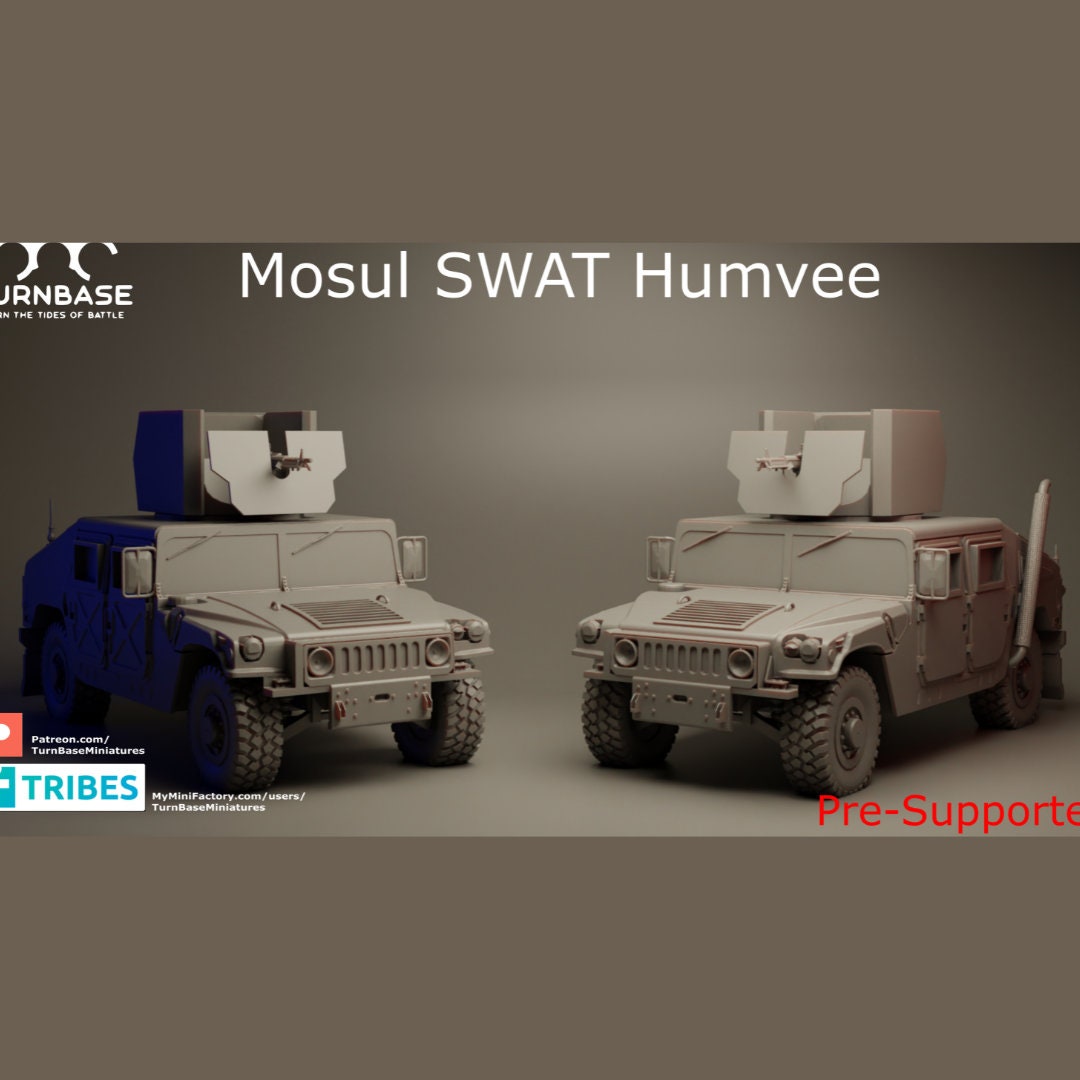 Modern Mosul SWAT Humvee Minifigures, 15mm 20mm 28mm 32mm 35mm 40mm 54mm Middle East Miniatures Post Apocalyptic Zona Alfa Fallout Wasteland