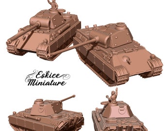 German Panzer V Panther Tank, Eskice Miniatures, WW2, 15mm, 20mm, 28mm, 54mm, Bolt Action, Chain of Command, World War 2, Flames of War, 3D