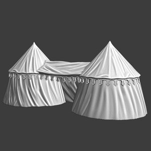 Northern Crusades Miniature, Medieval Royal Tent, Camp, Role Playing Miniature, 28mm, 3D Printed, Wargaming Terrain, DnD Miniatures, Scenery