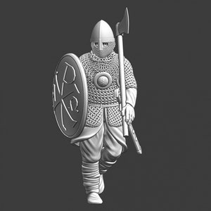Northern Crusades Miniatures, Medieval Byzantine Varangian Guard Soldier, RPG Miniatures, 28mm, 3D Printed, Wargaming, Historical, 1/56, DnD