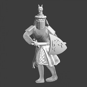 Northern Crusades Miniatures, Medieval Foot Knight, The Hound, Crusader, Role Playing Miniatures, 28mm, 3D Print, Wargaming, DnD Miniature