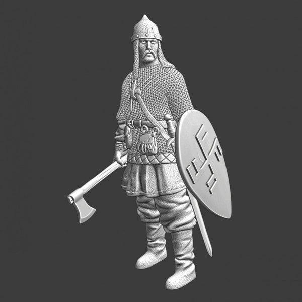 Northern Crusades Miniature, Medieval Lithuanian Militia Levy, Role Playing Miniatures, 28mm, 3D Printed, Wargaming, 1/56, Historical