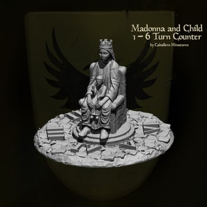 Reconquer Designs, Miniatures, Madonna Turn Counter, 28mm, 20mm, 1/72 scale, 40mm, 54mm, Medieval, Historical, Crusades, RPG, Reconquista