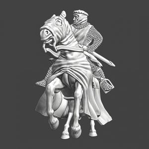 Northern Crusades Miniatures, Medieval Order Mounted Crusader Knight Cavalry, RPG, 28mm, 32mm, 40mm, 54mm, 3D Printed, Wargaming, DnD Minis