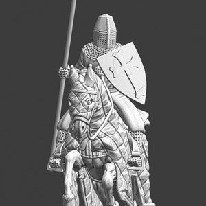 Northern Crusades Miniatures, Medieval Danish Mounted Crusader Knight, 1/56, RPG Miniatures, 28mm, 3D Printed, Wargaming, Historical, DnD