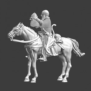 Northern Crusades Miniatures, Medieval Mounted Old Kievan Rus Knight, Soldier, 1/56, RPG Miniatures, 28mm, 3D Printed, Wargaming, Historical