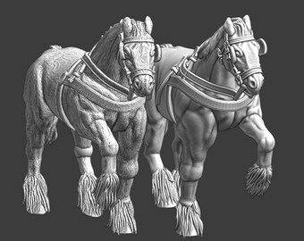 Draft Horse Mini DND Pathfinder Dungeons &amp; Dragons RPG - Etsy