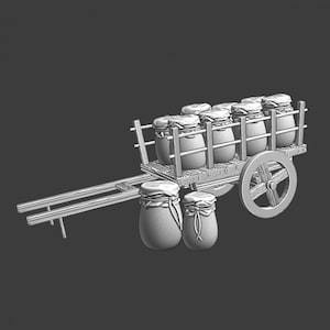 Northern Crusades Miniatures, Medieval Supply Wagon, Cart, 28mm, 3D Printed, Wargaming, Terrain, Scenery, Diorama, DnD, RPG, 1/56, Resin