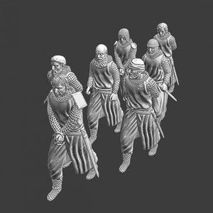 Northern Crusades Miniatures, Medieval Crusader Knights, Prisoners, Role Playing Miniatures, 28mm, 3D Printed, Wargaming, DnD Miniatures