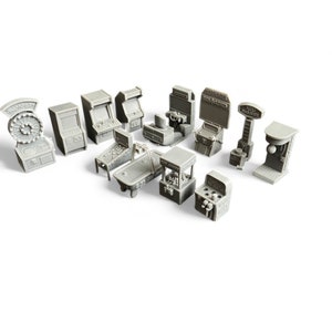Arcade Games Scatter Terrain Scenery Props Minifigures 28mm 32mm 35mm 54mm Scale Modern Miniatures Post Apocalyptic Zona Alfa Wasteland RPG