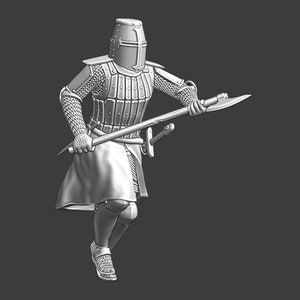 Northern Crusades Miniatures, Medieval Crusader Knight, Charging, Role Playing Miniatures, 28mm, 3D Printed, Wargaming, DnD Mini, Historical