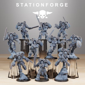 Socratis Deviators, Set of 10, Station Forge Miniatures, Space Warriors, Legion, Grimdark Future, Alternative Sci-Fi Proxy, 3D Printed Resin