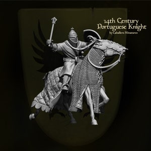 14th Century Portuguese Knight Reconquer Designs Miniatures, 20mm 28mm 32mm 40mm 54mm 60mm 75mm Scale, Medieval Minifigures Reconquista
