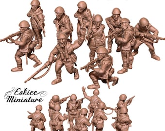 WW2 10 Slovak Soldiers, Infantry Squad, Eskice Miniatures, 15mm, 20mm, 28mm, 54mm, Bolt Action, Chain of Command, World War 2, Flames of War