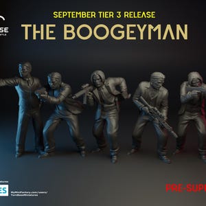 Turnbase Modern Miniatures The Boogeyman, Cartel, Criminals, 5 Minifigure, 15mm 20mm 28mm 32mm 35mm 40mm 54mm Post Apocalyptic, Babayaga, 3D