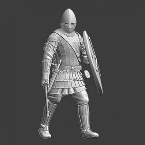 Northern Crusades Miniatures, Medieval Byzantine Varangian Guard Soldier, RPG Miniatures, 28mm, 3D Printed, Wargaming, Historical, 1/56, DnD