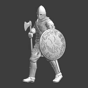 Northern Crusades Miniatures, Medieval Byzantine Varangian Guard, Role Playing Miniatures, 28mm, 3D Printed, Wargaming, Historical, 1/56