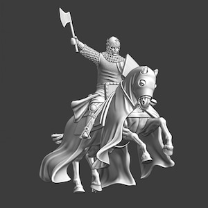 Northern Crusades Miniatures, Medieval King Robert the Bruce, 1/56, RPG Miniatures, 28mm, 3D Print, Wargaming, Historical, Saga, Baron&#39;s War