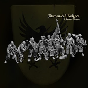 11th Century Dismounted Spanish Knights by Reconquer Designs Miniatures, 20mm 28mm 32mm 40mm 54mm 60mm 75mm Scale, Medieval Minifigures DnD