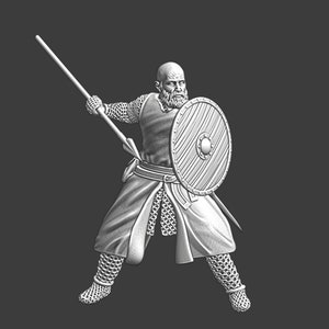 Northern Crusades Miniature, Medieval javelin thrower, Role Playing Miniatures, 28mm, 3D Printed, Wargaming, DnD Miniatures, Historical, D&D